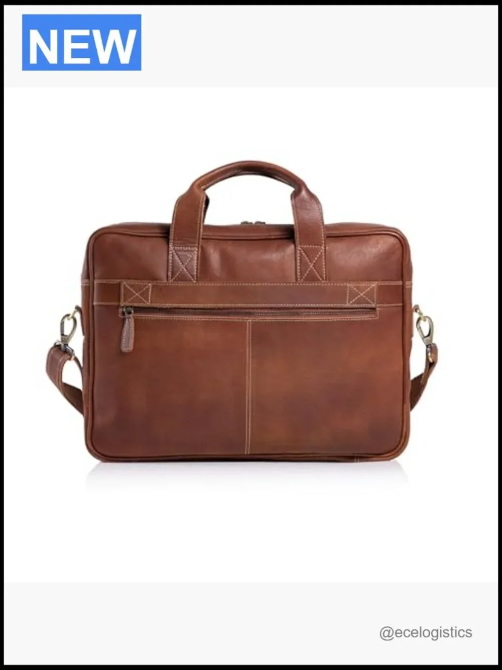 Leather Laptop Messenger Bag 16 inch Briefcase Satchel Trolley Compatible